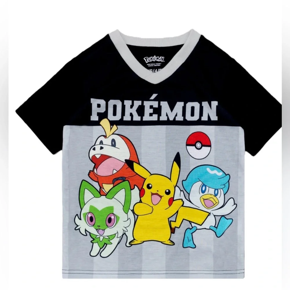 NWT Pokémon Boys 2-Piece Pajama Set XS 4/5 Pikachu Short Sleeve‎ Sleepwear